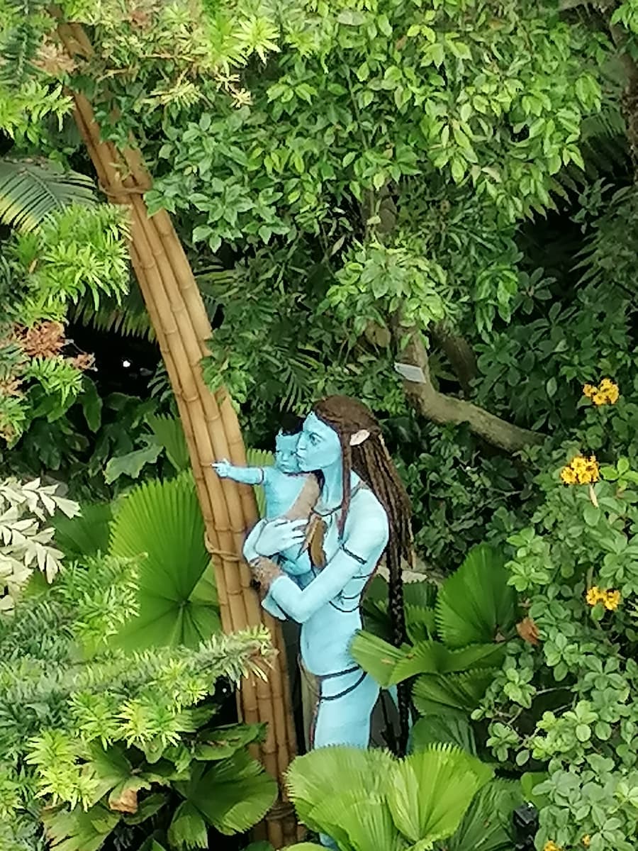 À la rencontre d'Avatar au milieu d'une végétation luxuriante. Un grand bol d'air frais par forte chaleur à Singapore.