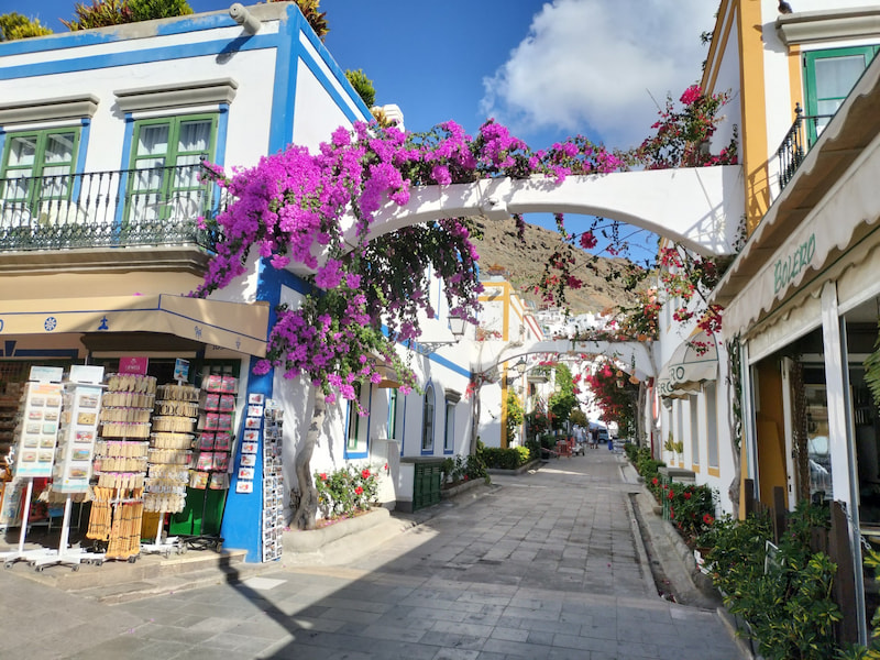 Beaucoup de villages sont fleuris et les maisons blanchies à la chaux sur Grande Canarie